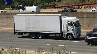 truck spotting on i 66 freightliner argosy very loud jake brakes big oversize load 9300