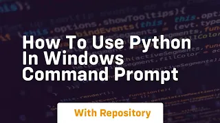 how to use python in windows command prompt