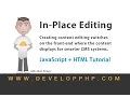 In Place Editing CMS Development HTML JavaScript Tutorial