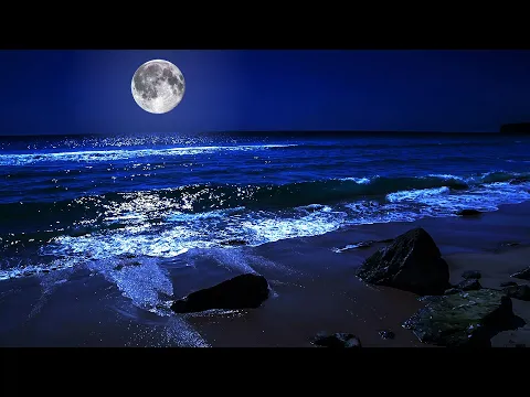 Download MP3 Fall Asleep On A Full Moon Night With Calming Wave Sounds - 9 Hours of Deep Sleeping on Mareta Beach