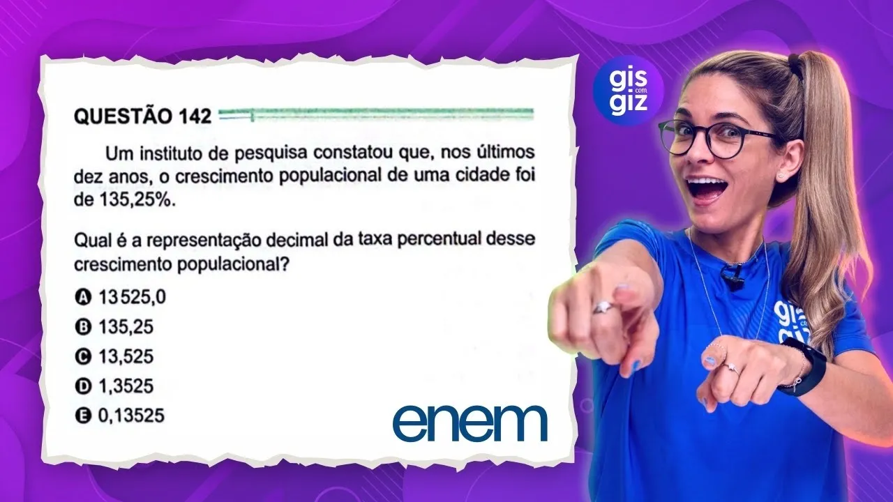 ENEM - PORCENTAGEM EM NÚMERO DECIMAL - QUESTÃO 142 PROVA VERDE 2024 MATEMÁTICA