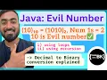 Evil Number program in Java Java coding in Hindi ISC Class 11 Class 12 Computer Science