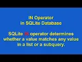 How to use IN Operator using SQLite