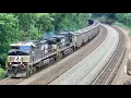 Lagu Coal Train W/Locomotives Front, Middle \u0026 Rear Of Train Having Engine Problems.  Pennsylvania Trains!
