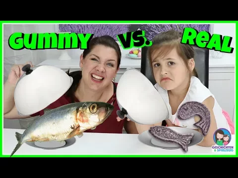 Download MP3 GUMMY FOOD vs REAL FOOD 🐟 Ekel Fisch Essen!?💕 Geschichten und Spielzeug Familienkanal