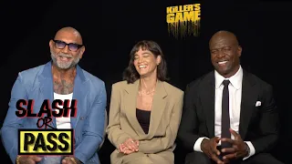 The Killer s Game s Dave Bautista Terry Crews and Sofia Boutella play Slash or Pass Assassins