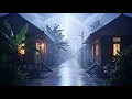 Lagu Rainy Night in Indonesian Village Street 🌧️ Thunder \u0026 Lightning | Relaxing Rain Sounds