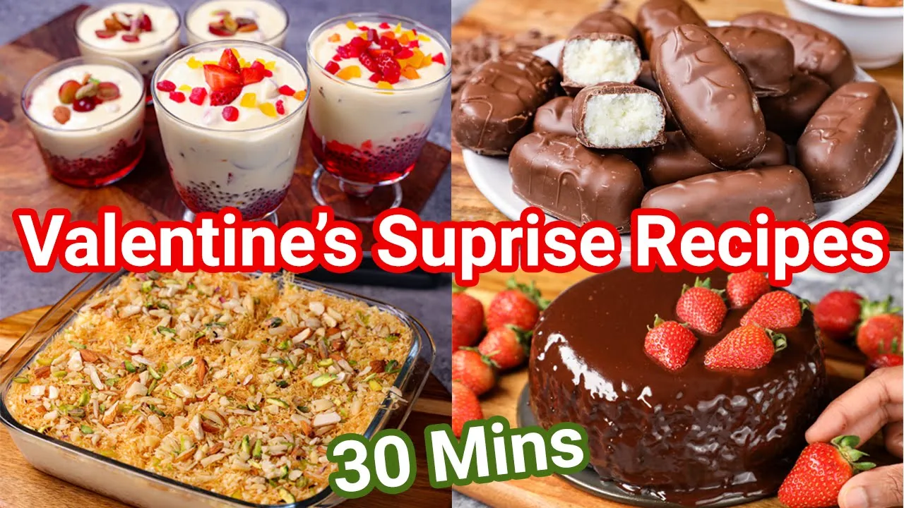 Valentine Special Dessert Recipes in 30 Mins   Surprise Your Loved One with Special Creamy Desserts