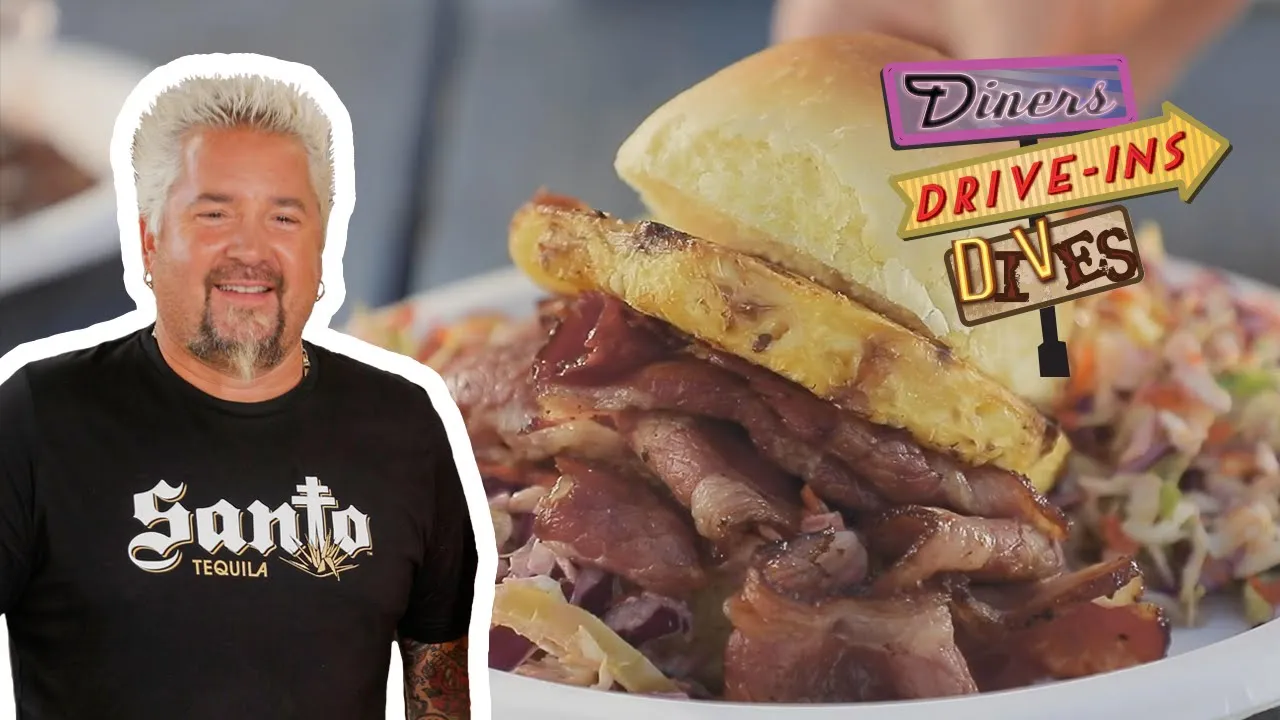 Guy Fieri Eats the Pineapple Express Sandwich   Diners, Drive-Ins and Dives   Food Network