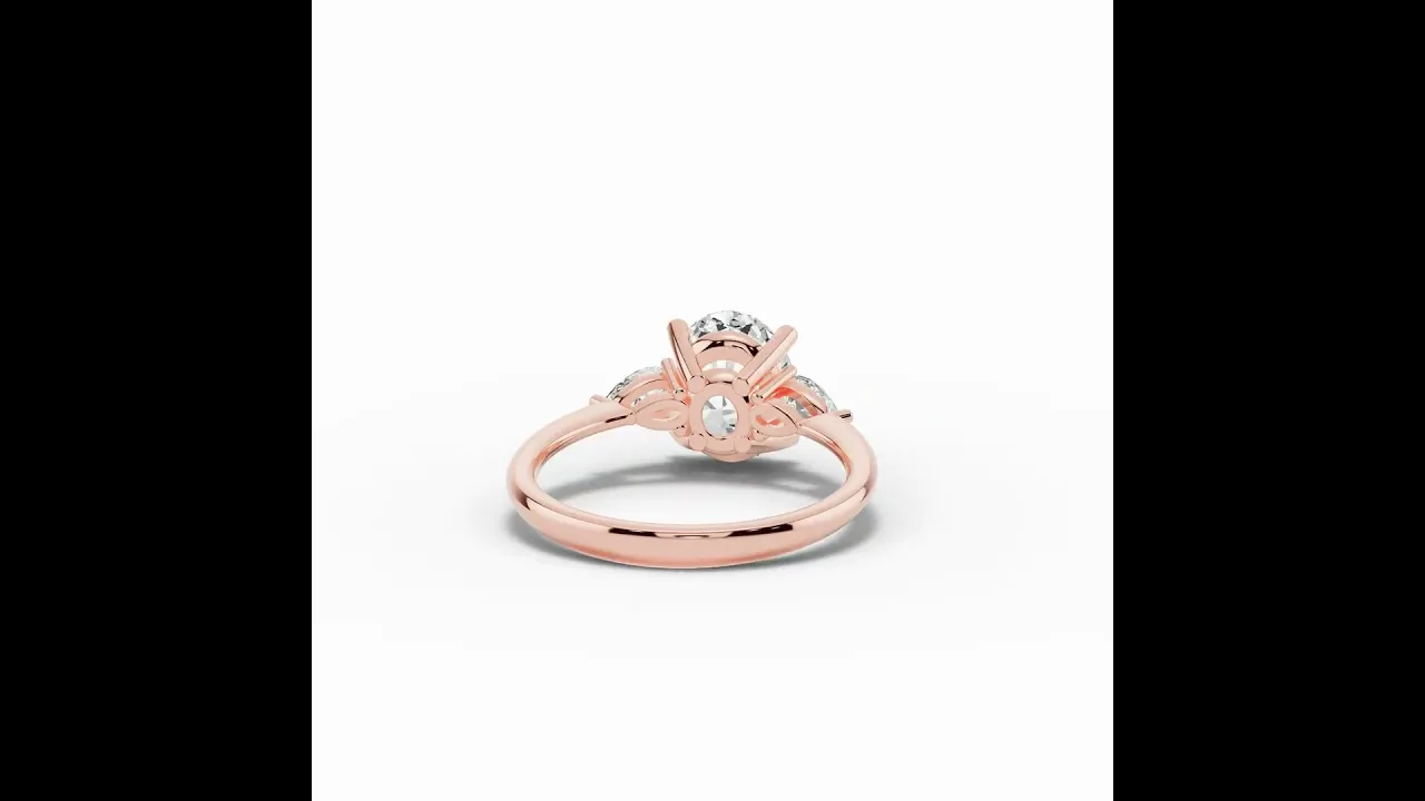 Vionne Oval Three-Stone Engagement Ring