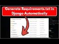 Generate requirements txt in Python Django using command