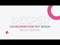 How To Create Neumorphism Text Design Using HTML CSS Neumorphism Effect CSS