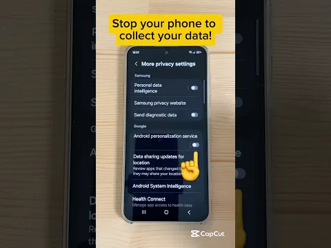 Want more privacy? Stop your phone to collect and use your personal data! #samsungtips #privacy