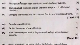 ECZ Exams Blood Circulatory Systems Open Closed Single and double And Blood Vessels