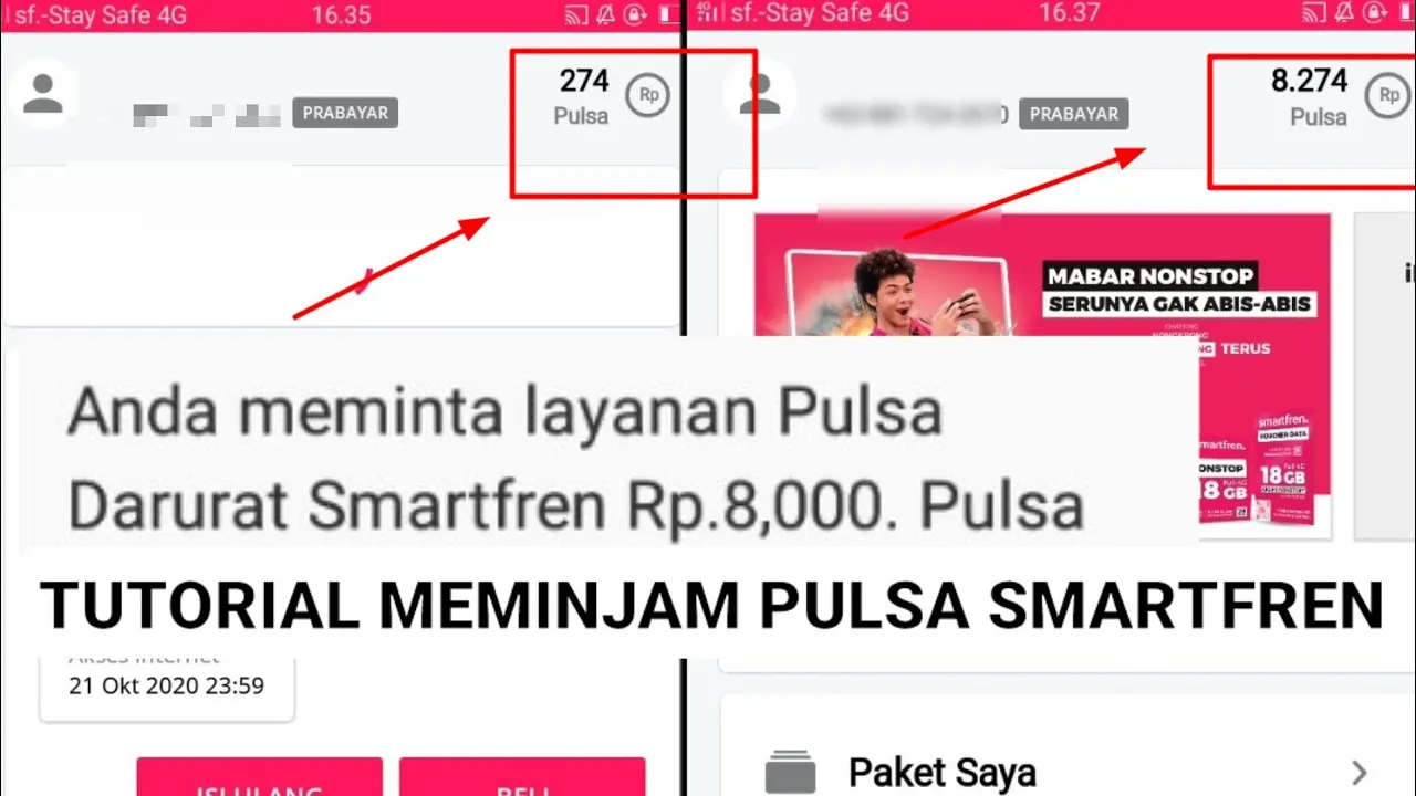 cara pinjam pulsa darurat sos smartfren