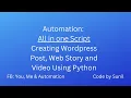 Creating Wordpress Post Web Story and using Python