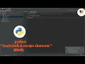 2 Escape character in python backslash in python In hindi CsKnowledge