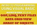 VB net 11-2-4 OOP DataGridView Arrays of Objects LINQ Working with Text Files