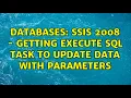 Databases SSIS 2008 - Getting Execute SQL Task to update data with parameters