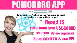 Beginner React App POMODORO Productivity App React JS Styled Components Hooks and much more