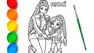 KPop Demon Hunters Coloring Page for Kids π¨ | Huntrix Girls Drawing & Coloring
