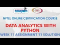 Data Analytics with Python NPTEL Week 11 Assignment 11 Solution Jan2021