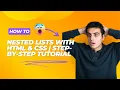 Create Beautiful Nested Lists with HTML CSS Step-by-Step Tutorial