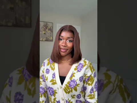 The color is so giving 😍 9×6 T-part yaki straight bob wig 12 inches #wavymyhair #wigs #humanhair