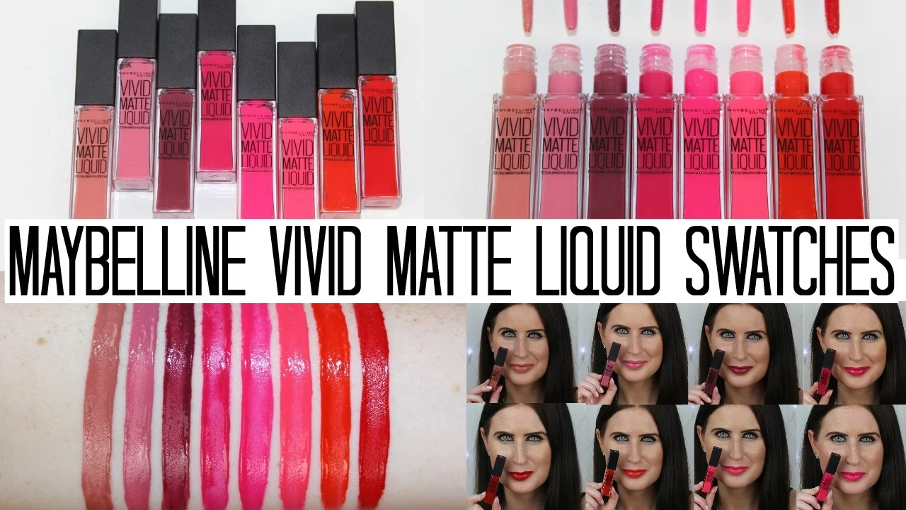 Maybelline Vivid Matte Liquid Lip Colours | Lip Swatches + Mini Review. 