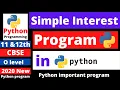 Python Simple Interest Program Simple Interest python program to find the simple interest python