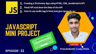 Creating a Dictionary App Using HTML CSS JavaScript and API project