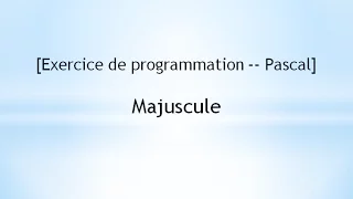 Exercice de programmation -