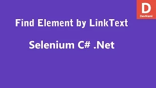 Selenium C Find Element by LinkText