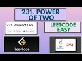 Leetcode 231 Power of Two Easy Java Solution