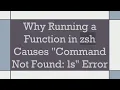 Why Running a Function in zsh Causes Command Not Found ls Error
