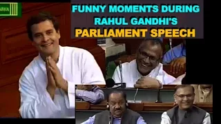 rahul gandhi funny moments during lok sabha speech mps laugh