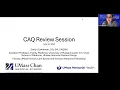 CAQ Review Session with Dr Emily Eshleman National Fellow Online Lecture Series