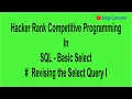 Learn How To Solve Hacker Rank SQL Prob Revising Select Query 1 DB2 MySQL Oracle MS SQL Server
