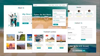 Complete Responsive Tours Travel Website Design Using HTML CSS JQUERY Tourism Website Design