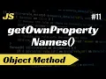 Object getOwnPropertyNames methods in JavaScript in Hindi Tutorial