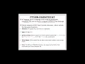 Python Character Set