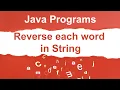 Reverse each word in String Individually Automation Testing Malkari Santhosh Java Tutorial