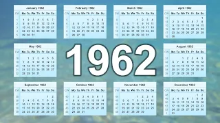 1962 Calendar 