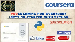 ALL QUIZ ANSWERS PROGRAMMING FOR EVERYBODY GETTING STARTED WITH PYTHON COURSERA