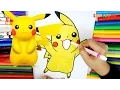 Pikachu coloring pages - Learning color for Kids by coloring Pokemon