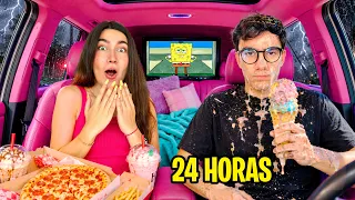 24 horas en la CAMIONETA MORADA!