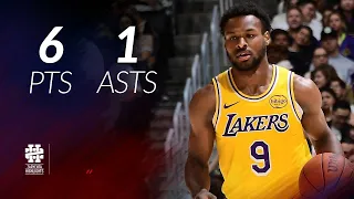 Bronny James 6 pts 1 asts vs Wizards season