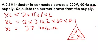 Inductive reactance calculation