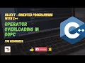 Operator Overloading Object-Oriented Programming with C