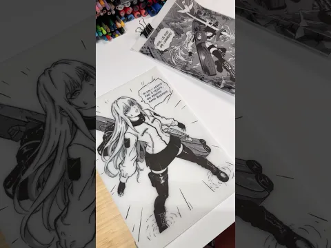 Une planche de manga calque par calque